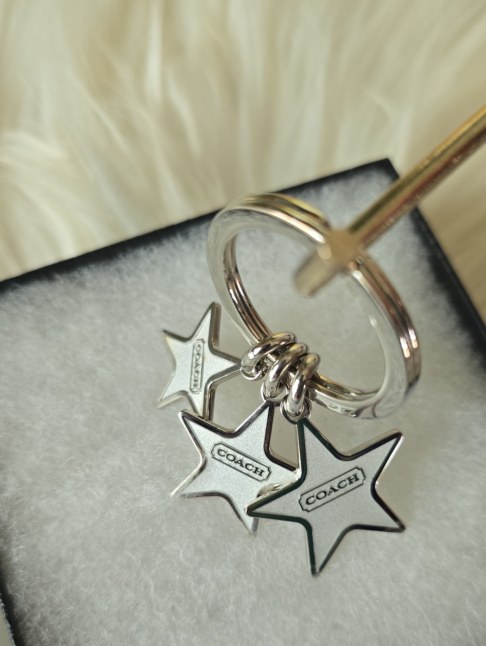 Coach Silver Star Keychain